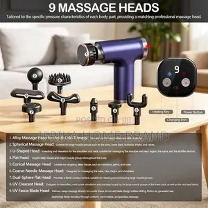 Massage Gun With Heat and Cold, With 9 Interchangeable Massage Heads