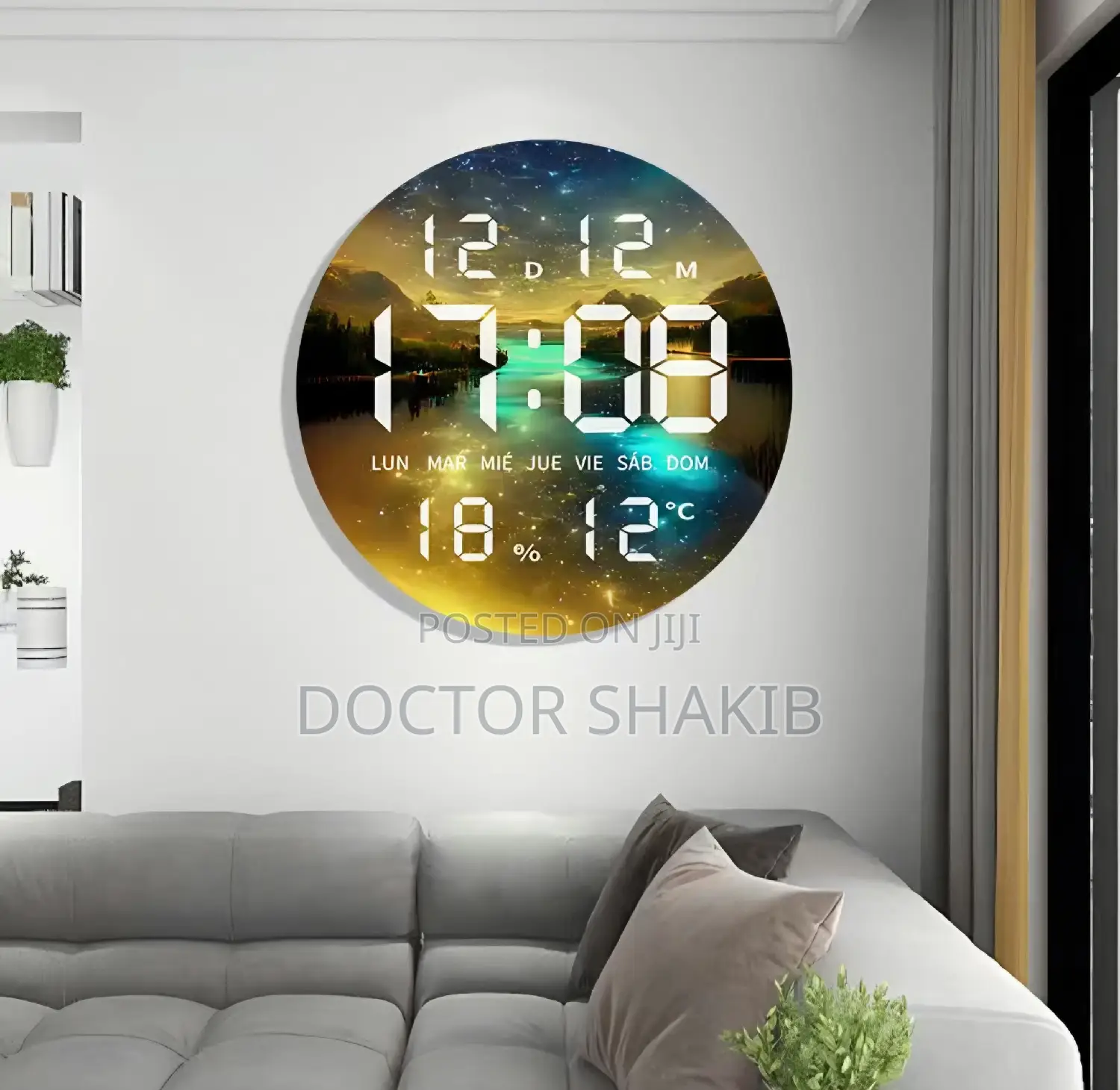 Moon-Design Digital LED Wall and Desk Clock