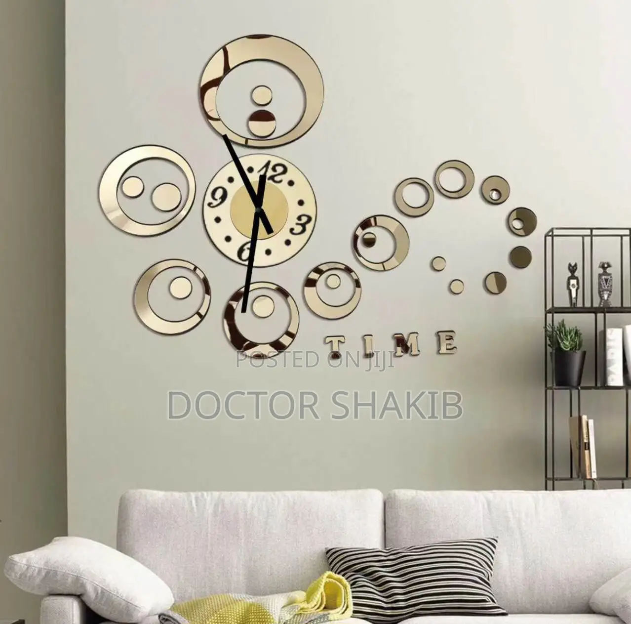 Circles 3D Modern Mirror Wall Clock