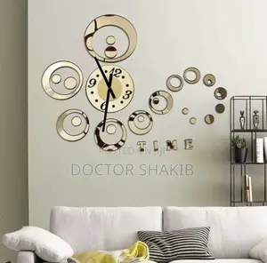 Circles 3D Modern Mirror Wall Clock