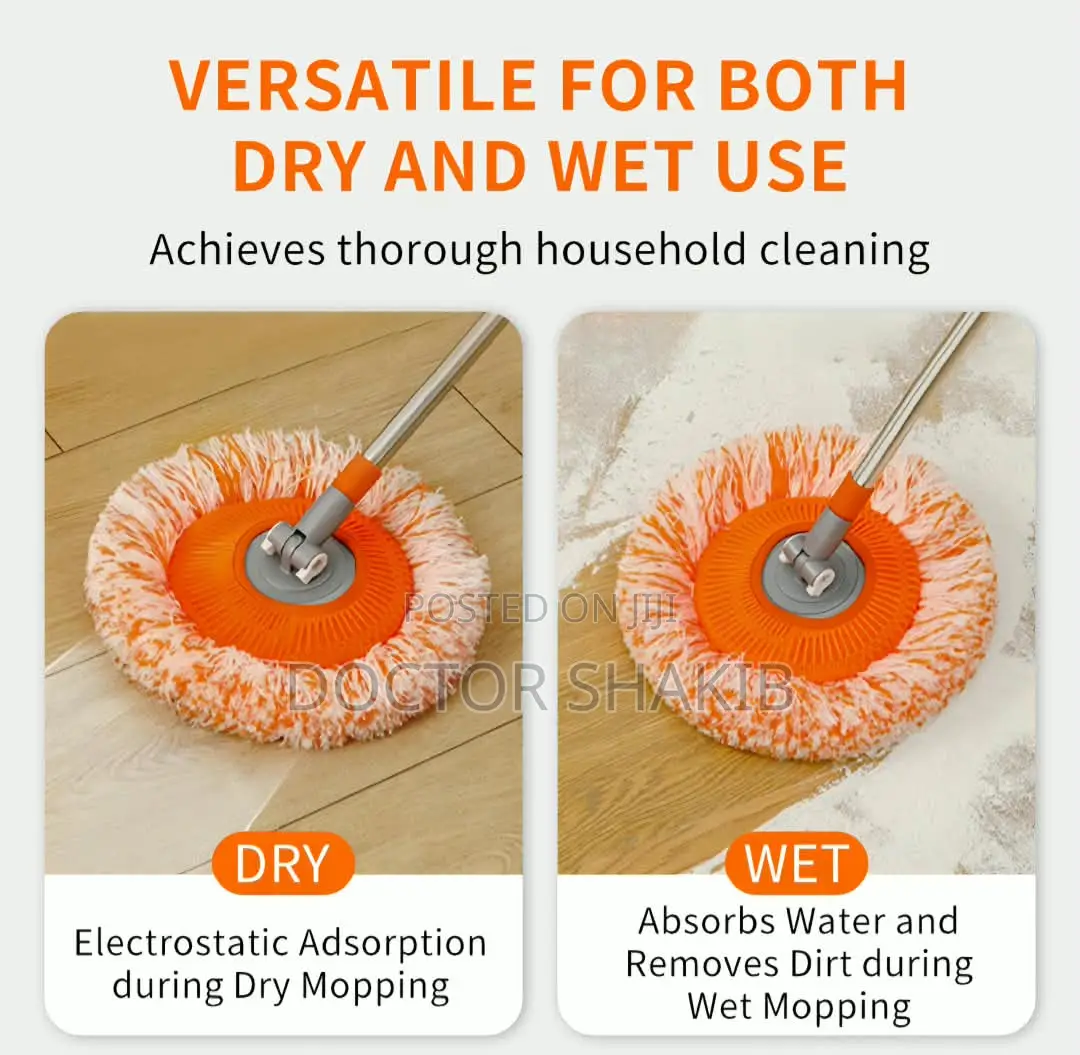 Rotatable Cleaning Mop With Adjustable Long Handle