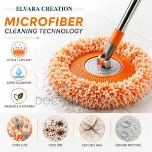 Rotatable Cleaning Mop With Adjustable Long Handle