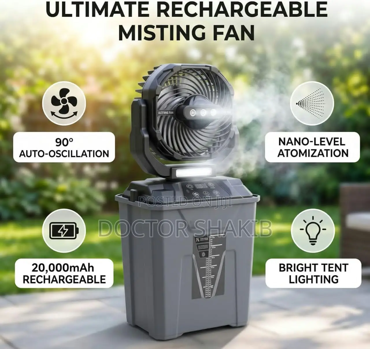 Rechargeable Portable Bucket Misting