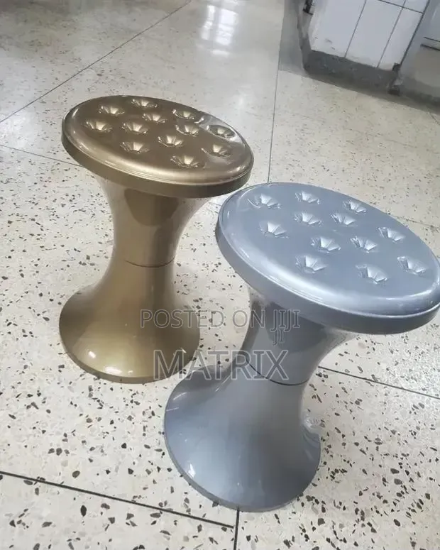 Drum Stools Gold and Gray