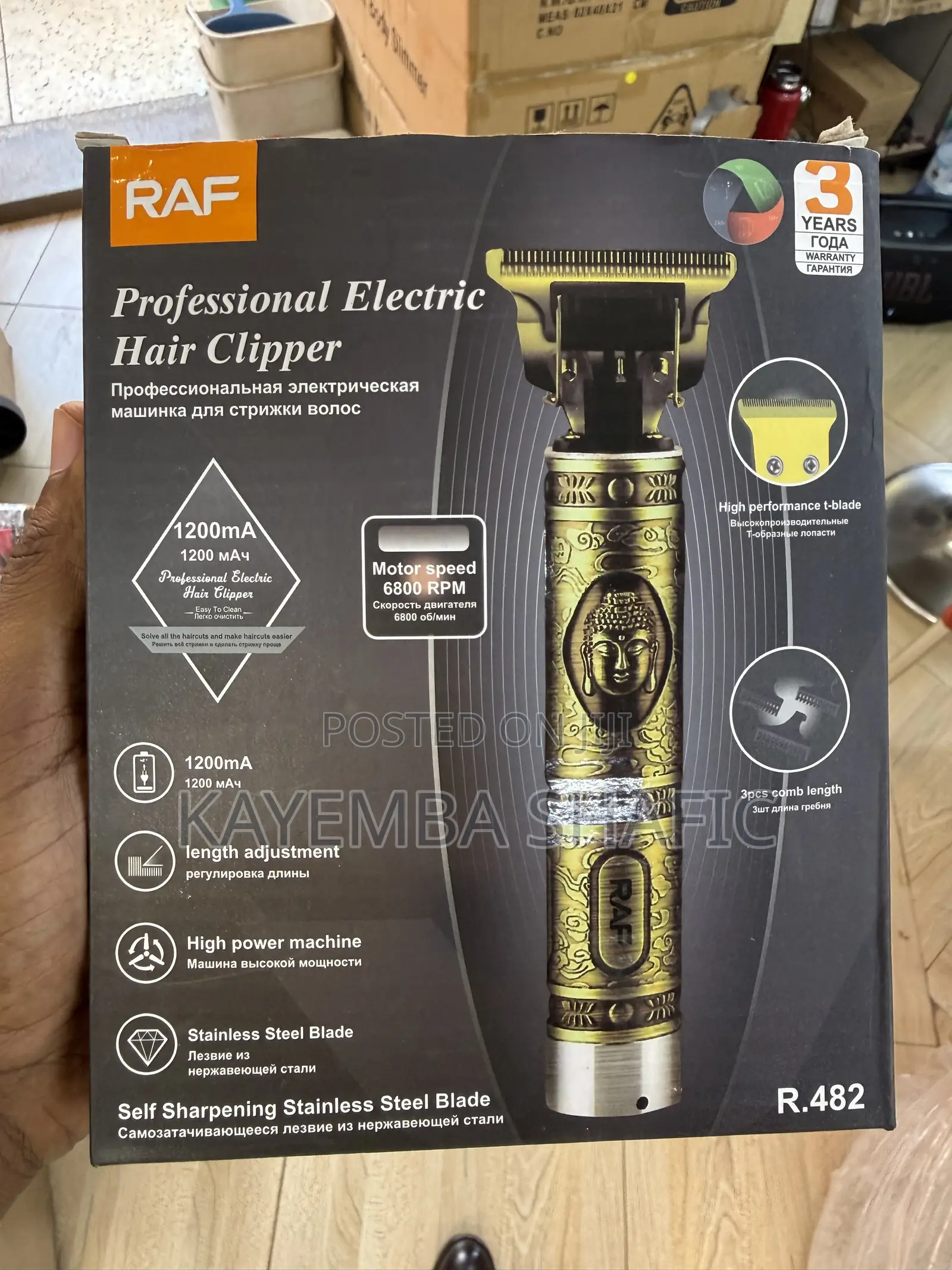 RAF R.482 Professional Electric Cordless Hair Clipper Trimmer
