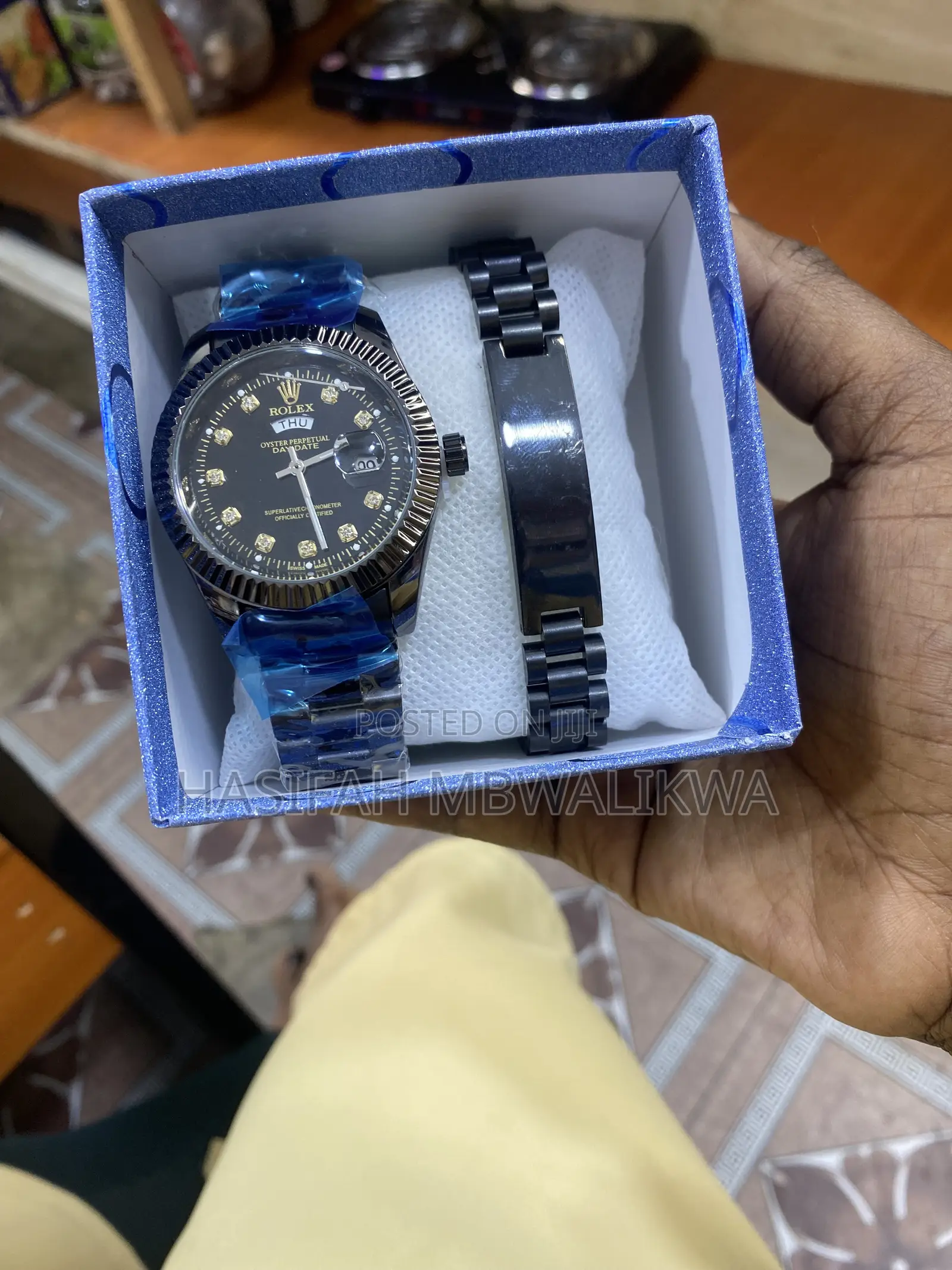 Men’s Black Rolex Watch With Bracelet