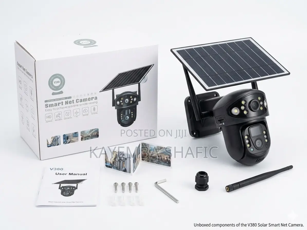 V380 4G SIM Card Solar Powered Wireless Outdoor PTZ Security Camera