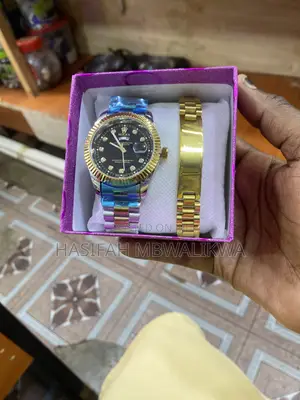 Men’s Gold Silver Rolex Watch With Bracelet