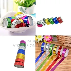 12 PCS Colourful Decorative Glitter Adhesive Tape Rolls Gift Wrapping