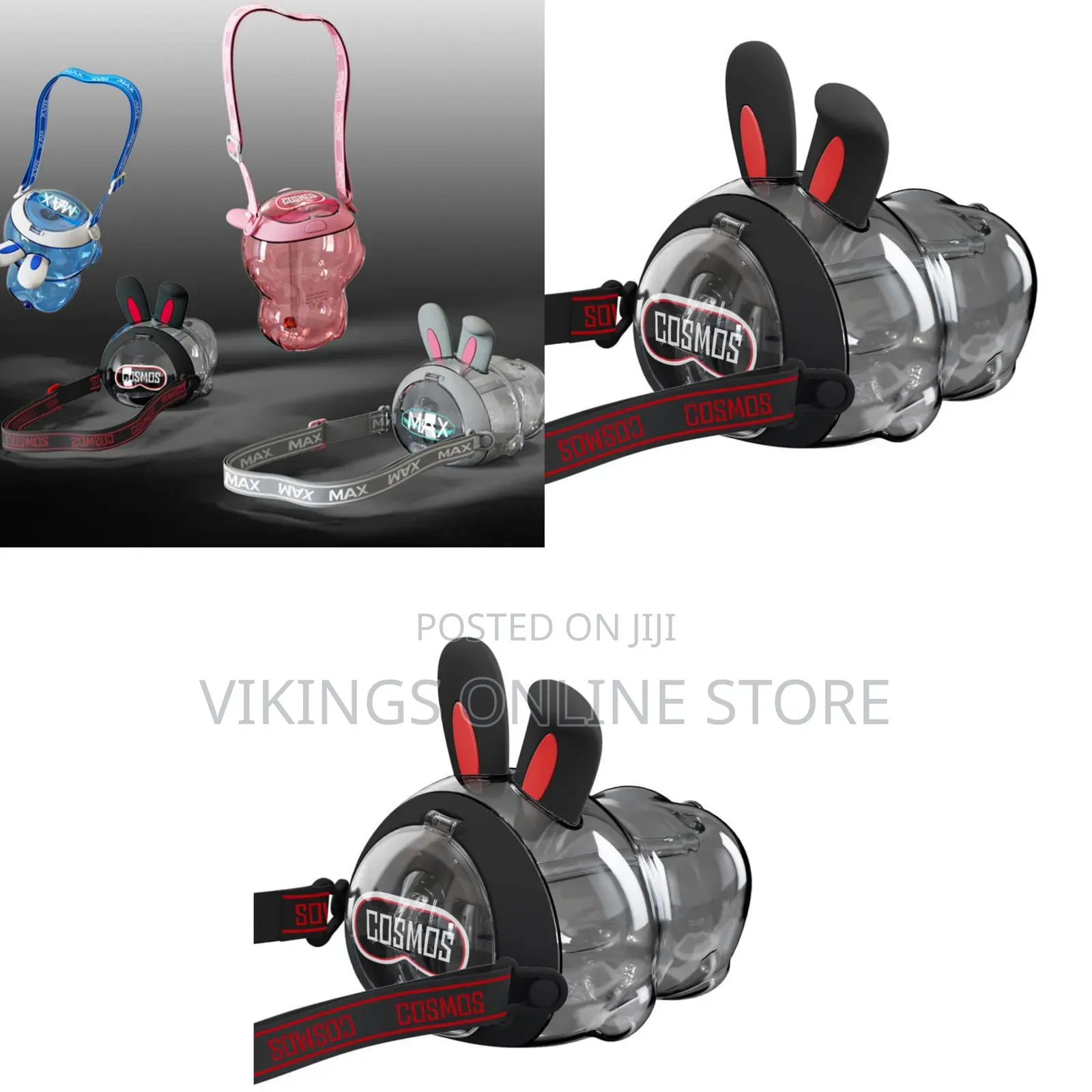 Rabbit Ear Make Sounds Kids Children Plastic Water Bottle