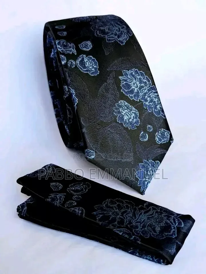 - Purple Floral Woven Silk Rhinestone Necktie 