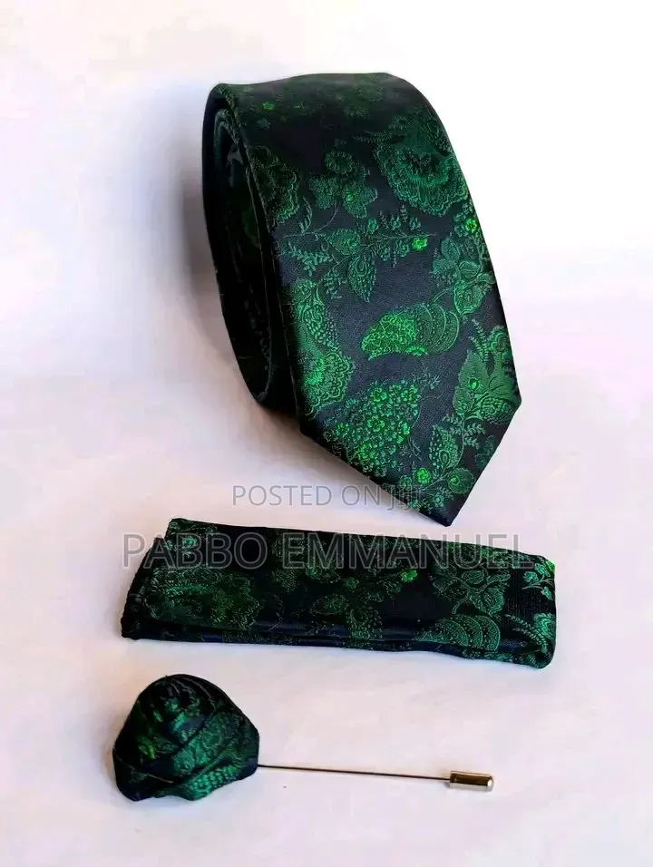 - Purple Floral Woven Silk Rhinestone Necktie 