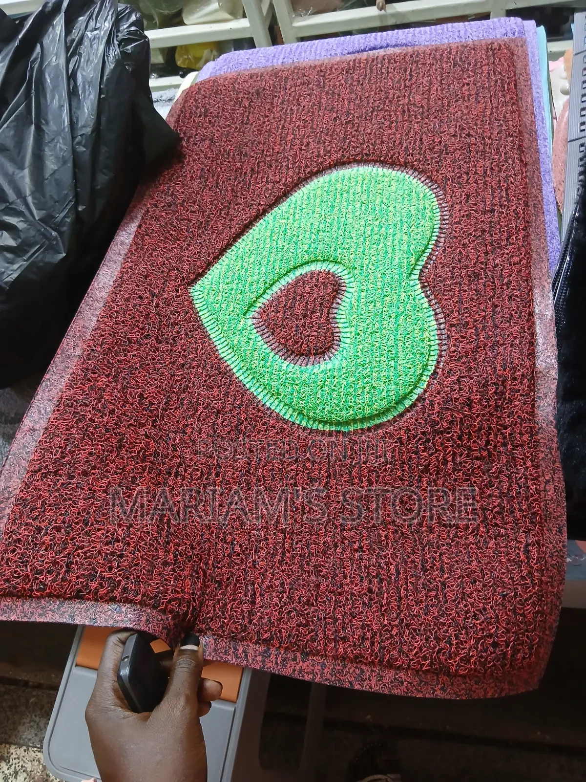 Door Mat Wit Heart Structurd