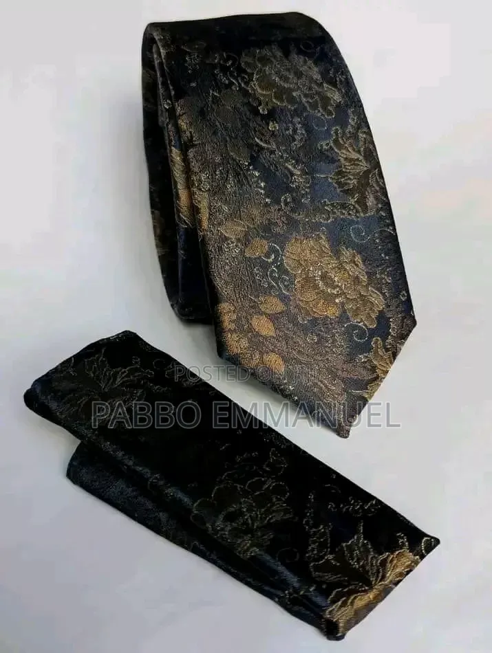 - Purple Floral Woven Silk Rhinestone Necktie 