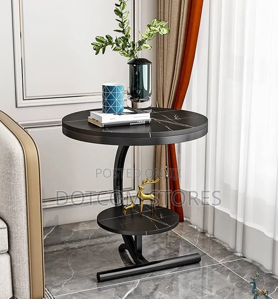 Modern 2-Tier C-Shaped Side Table