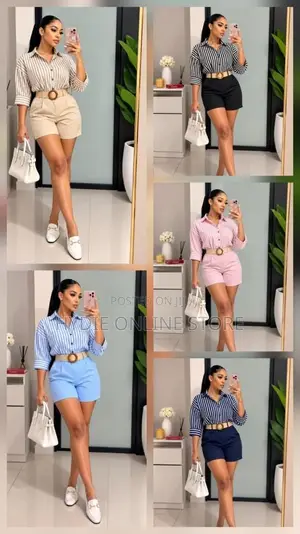 Two Piece Stripped With a Belt