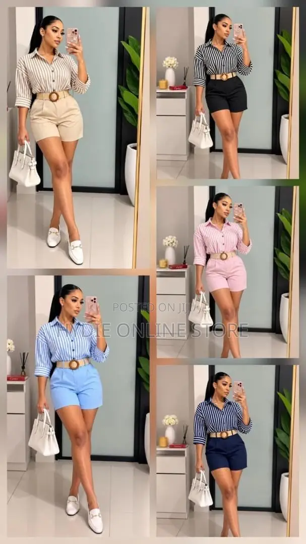 Two Piece Stripped With a Belt