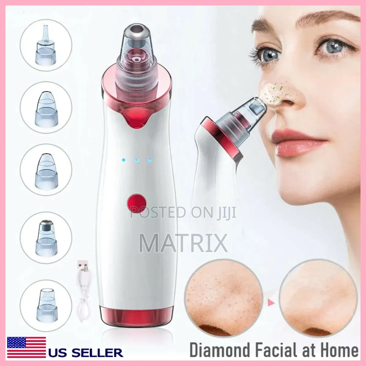 Blackhead Remover Vacuum Face Cleaner Pore Vacuum Suction White Heads