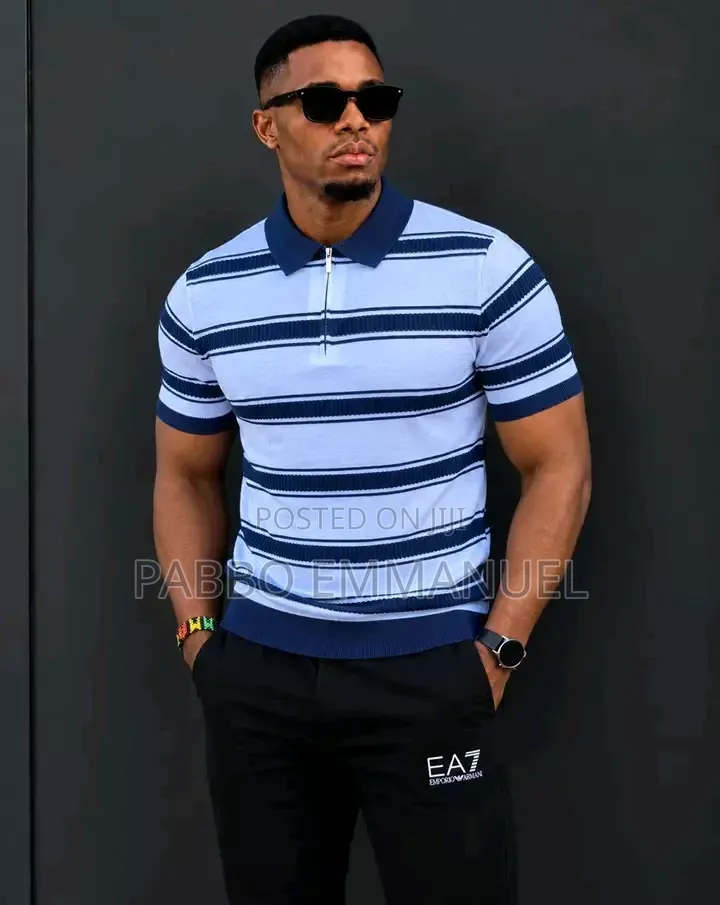 Striped Zipup Tees
