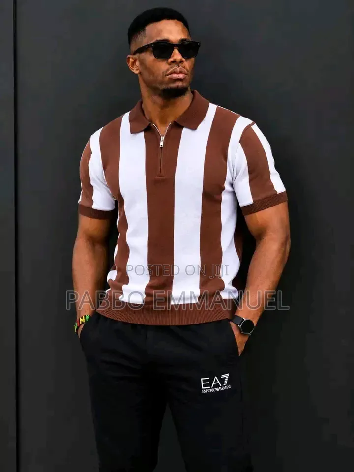 Striped Zipup Tees