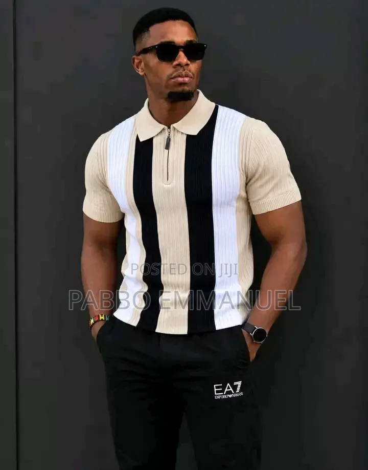Striped Zipup Tees