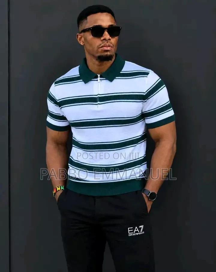 Striped Zipup Tees