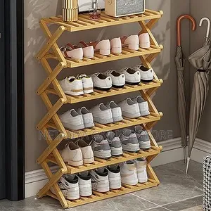 Bamboo Folding Shoe Rack