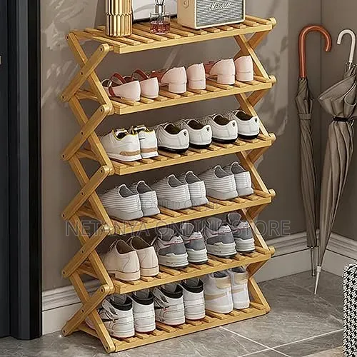 Bamboo Folding Shoe Rack