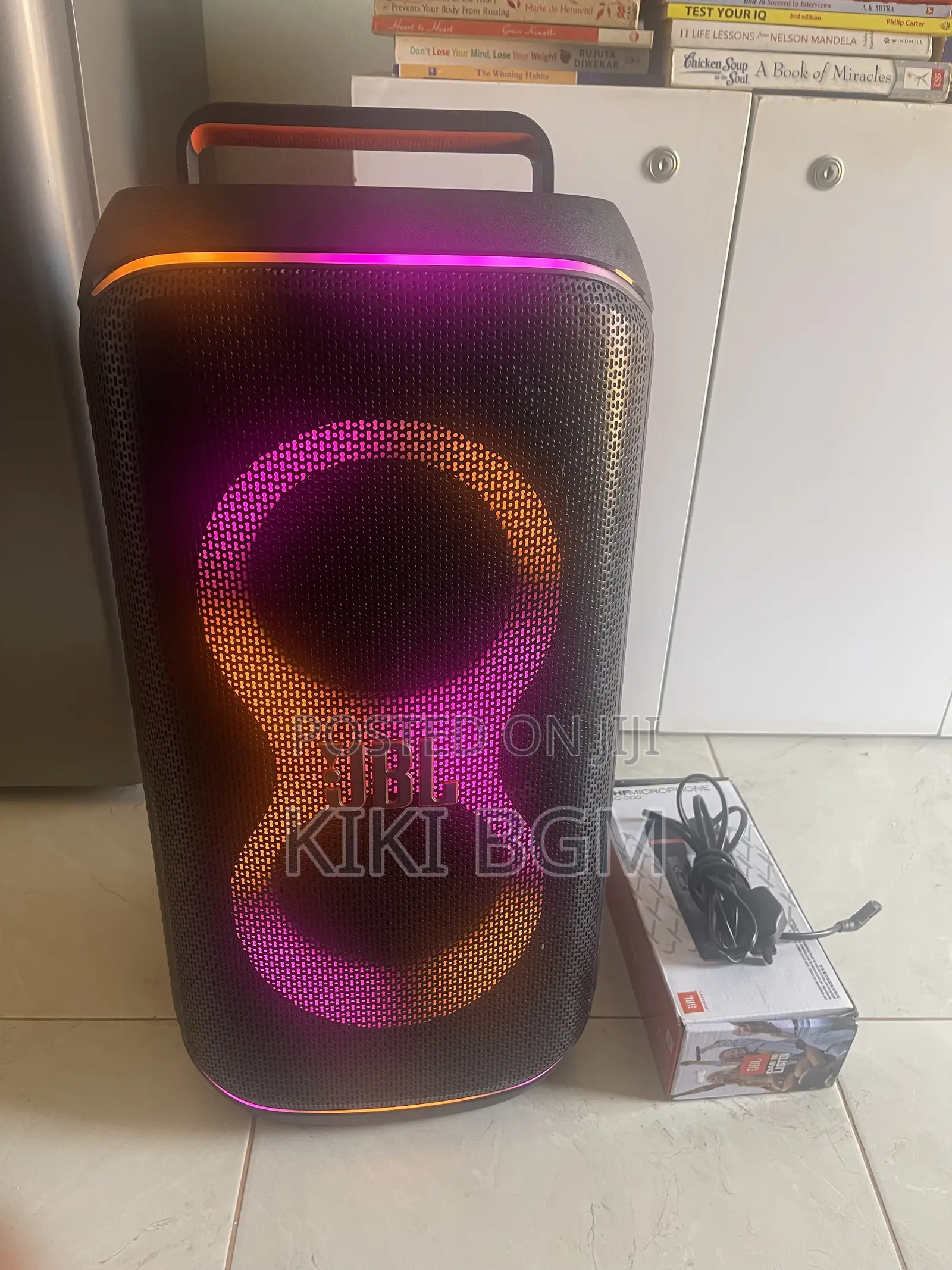 JBL Party Box 120. (USA) With Its Microphones