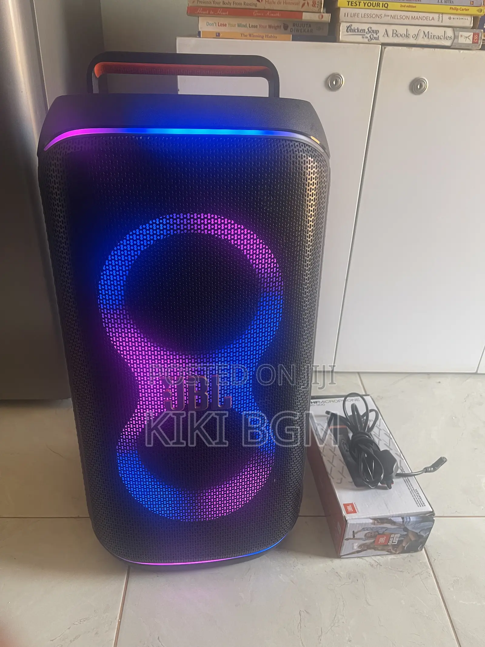 JBL Party Box 120. (USA) With Its Microphones