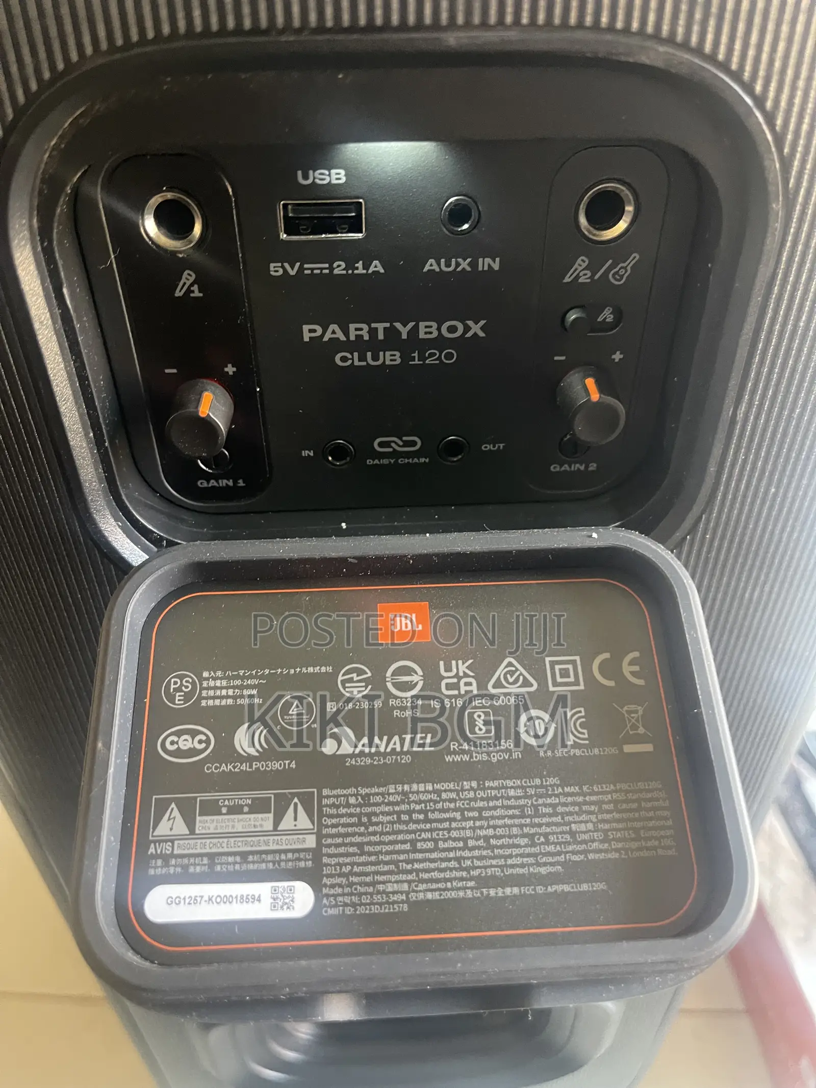 JBL Party Box 120. (USA) With Its Microphones
