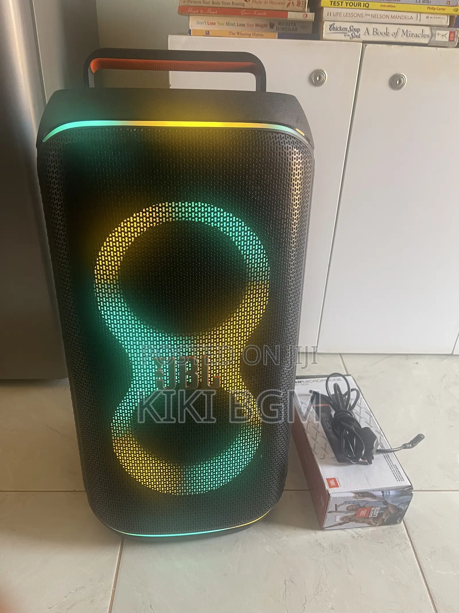 JBL Party Box 120. (USA) With Its Microphones