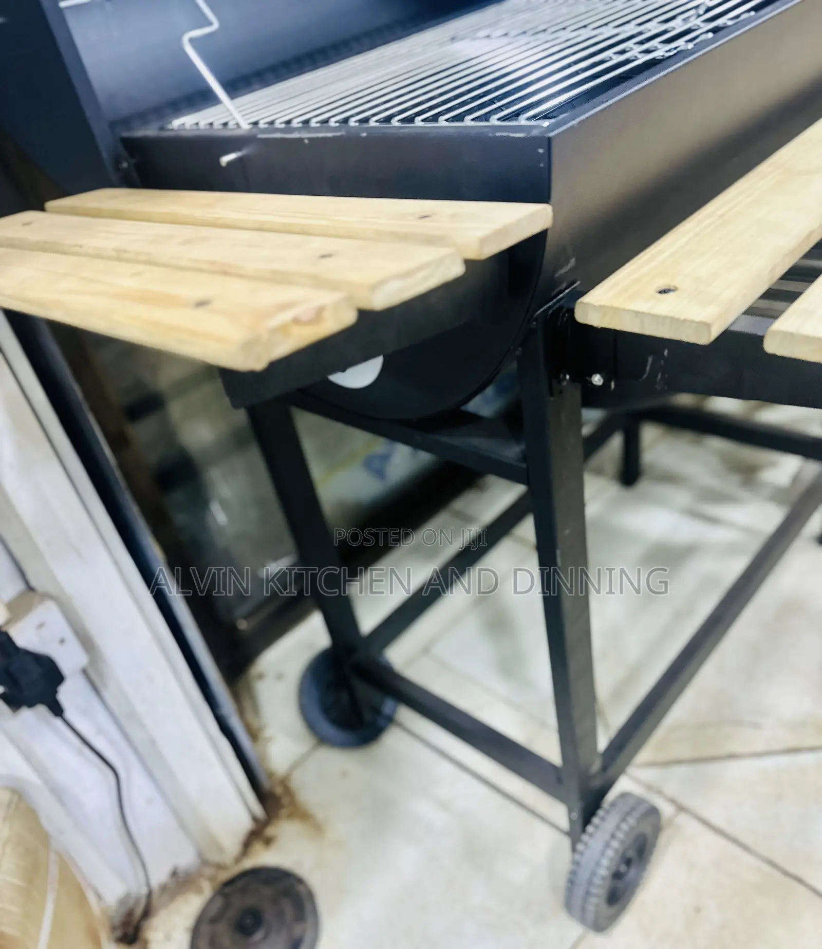 Charcoal Barbecue Grill With Working Place