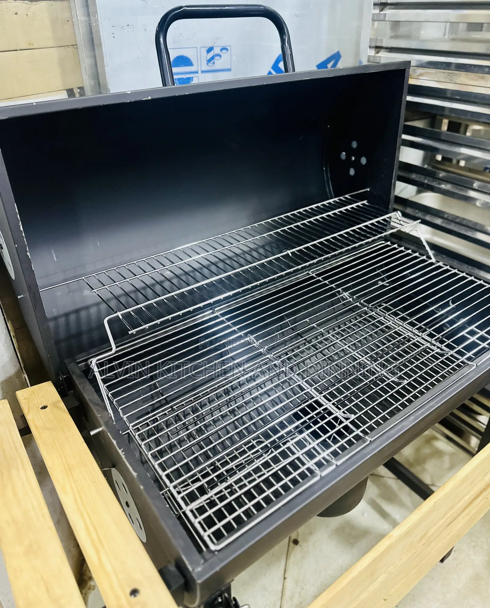 Charcoal Barbecue Grill With Working Place
