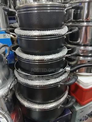 Black, Heavy-Duty Non-Stick Cooking Pots