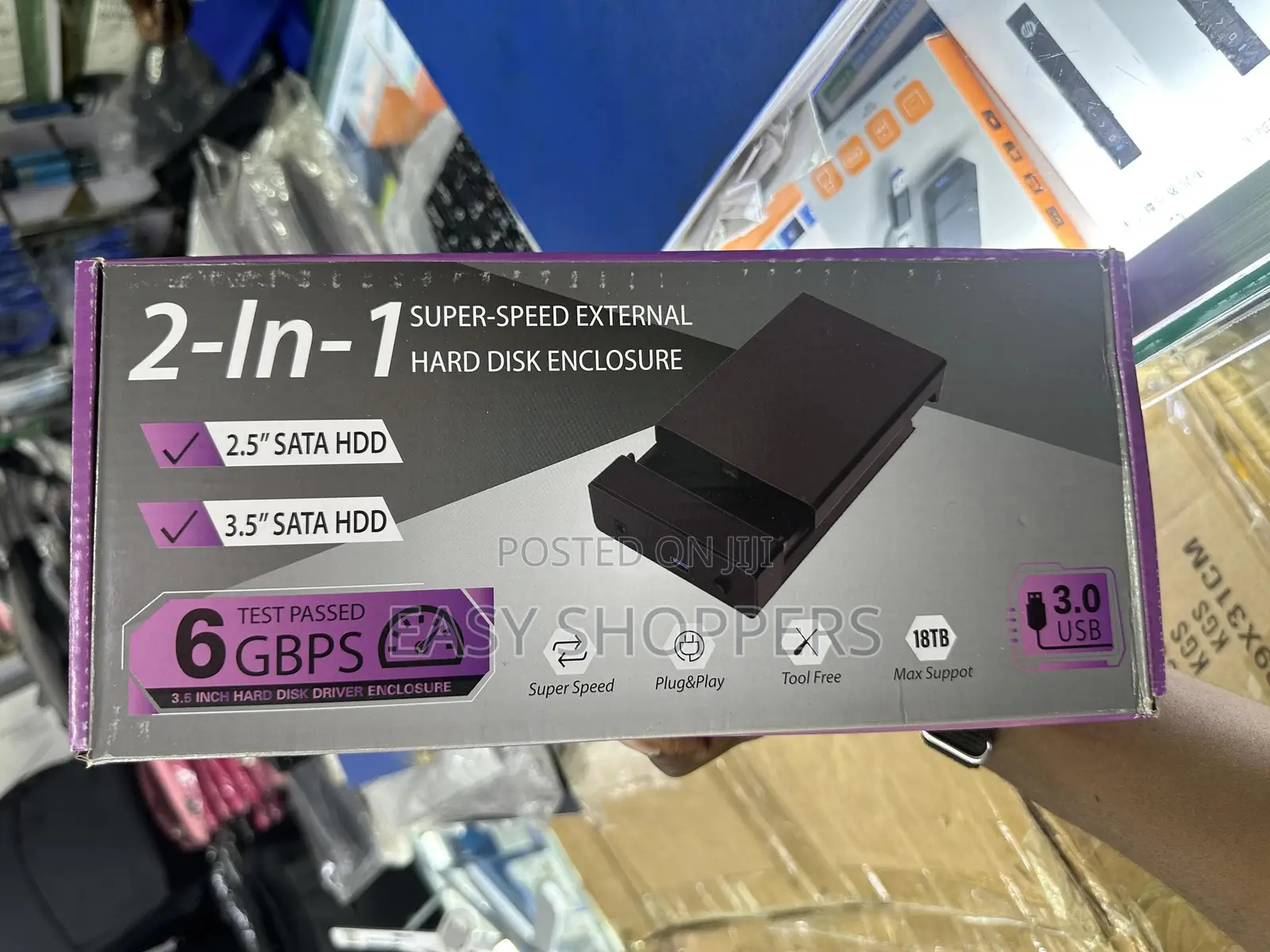 2-in-1 Super-Speed External Hard Disk Enclosure 2.5 3.5 Hard Disk