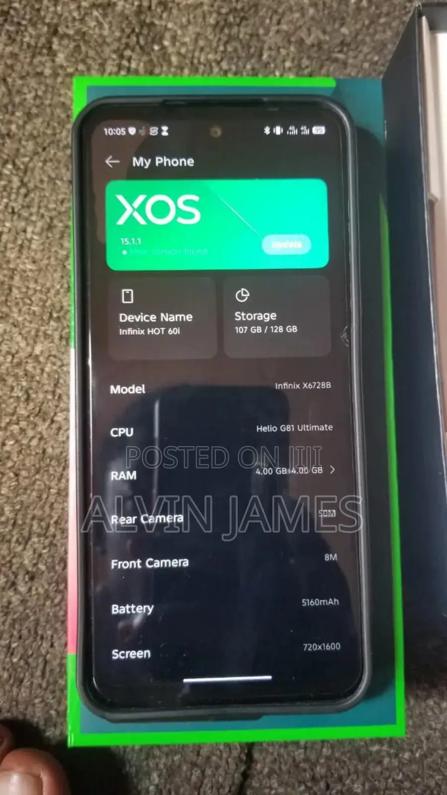 New Infinix Hot 60i 128 GB Silver