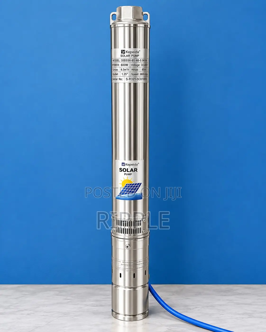 600W Solar Borehole Water Pump 40–75m Head 4000l/H
