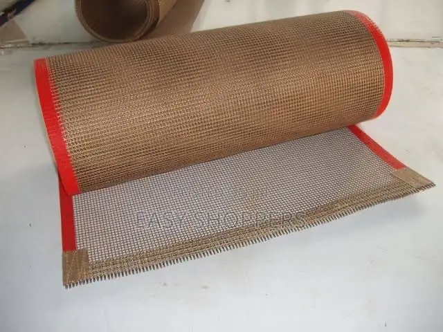 PTFE Coated Fiberglass Open Mesh Conveyor Belt Teflon Mesh Belt