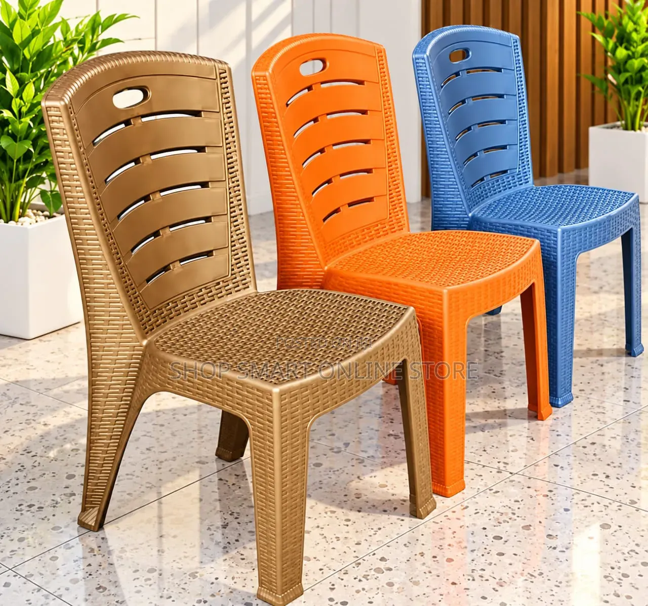 3Pcs Plastic Chairs Plastic Chairs