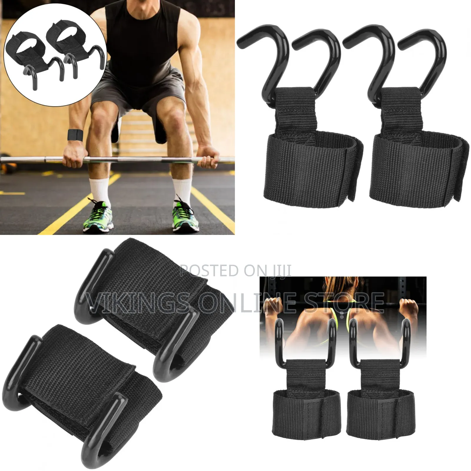 2Pcs/Lot Weight Lifting Hook Hand Bar Wrist Straps Glove