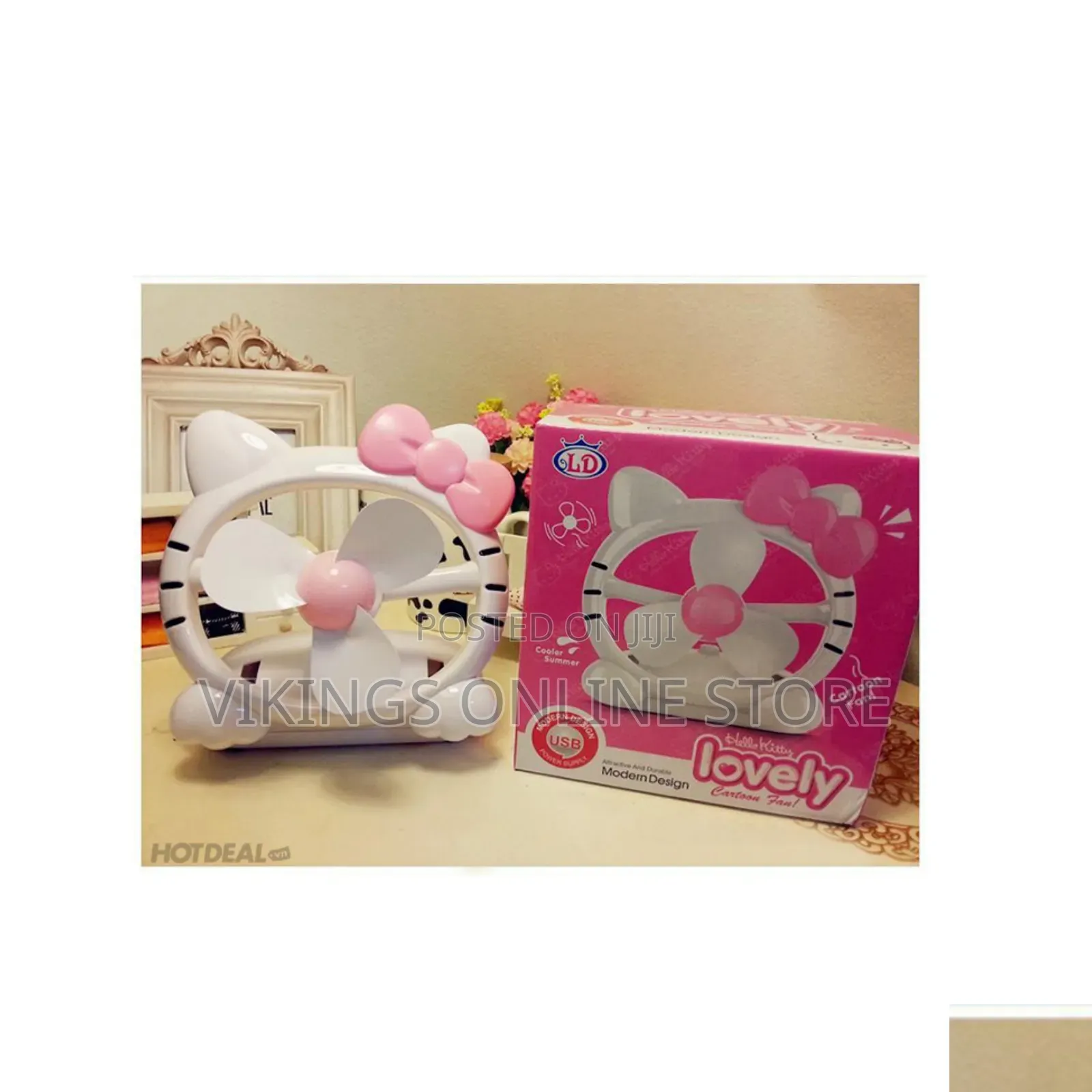 USB Mini Cartoon Fan – Cute Bright Colors, Personal Desktop Fan