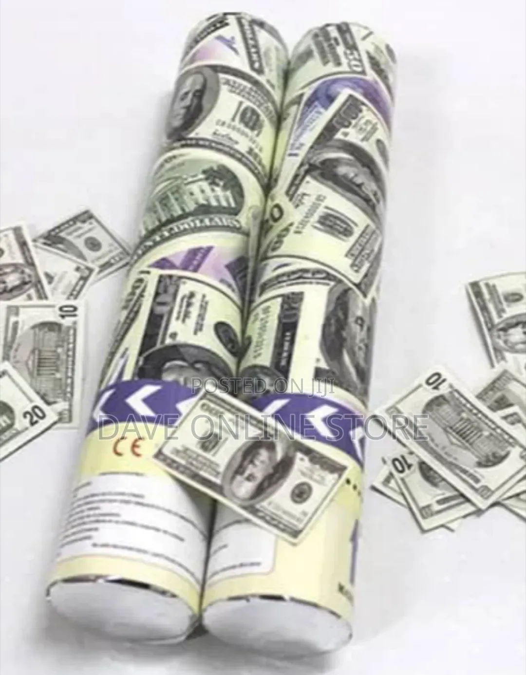 Dollar Bill Themed Party Poppers
