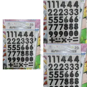 3D Puffy Black Number Stickers