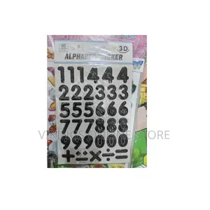 3D Puffy Black Number Stickers
