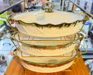 3-Piece Luxury Ceramic Food Warmer and Serving Dish Set