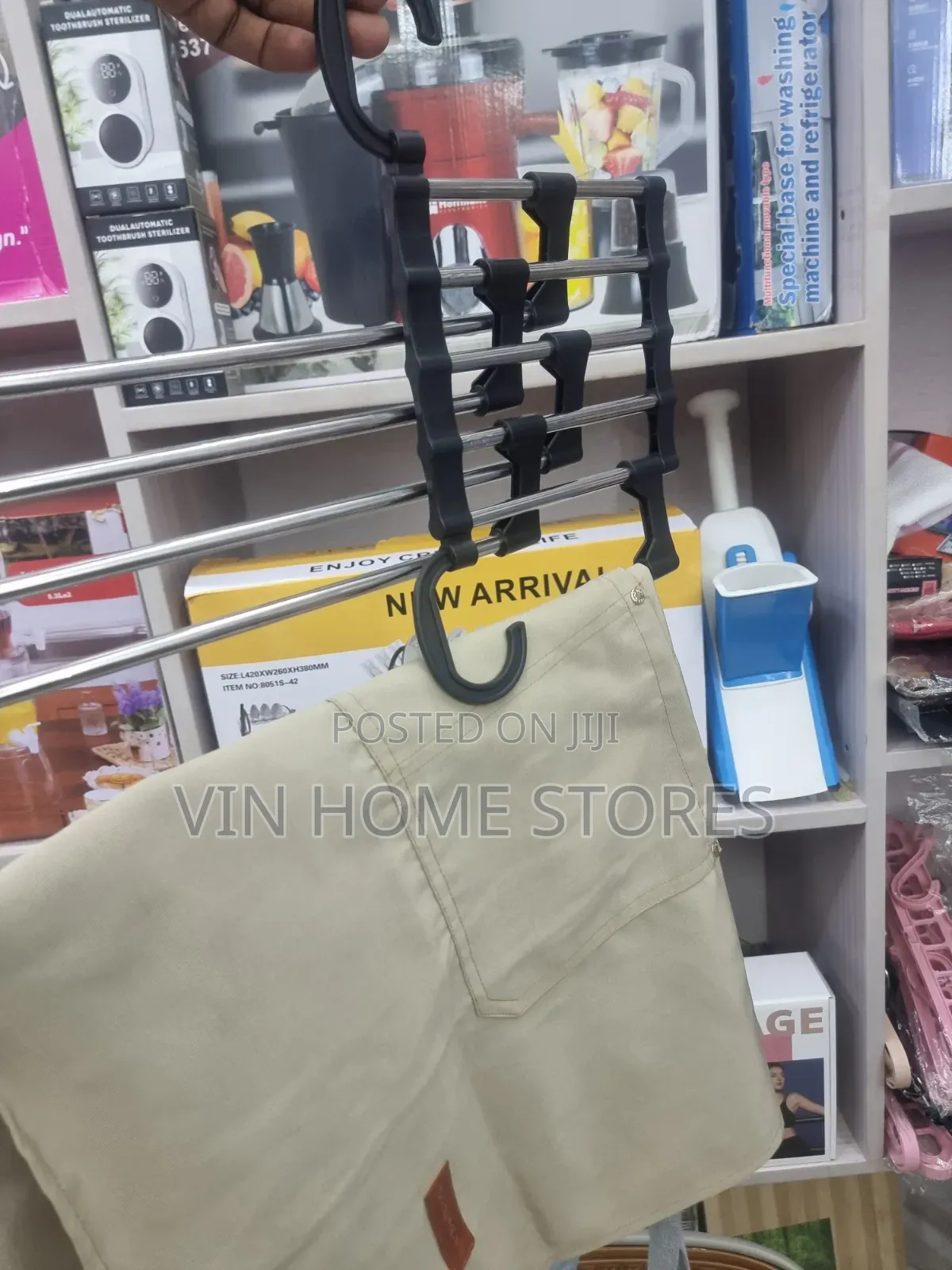 5 in 1 Stainless Steel Foldable Hanger for Pants and Trousers