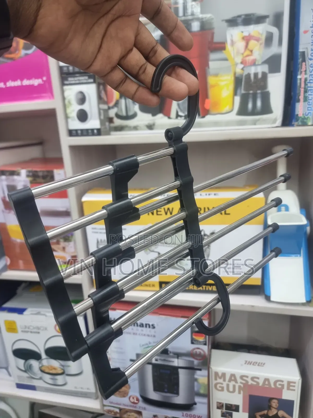 5 in 1 Stainless Steel Foldable Hanger for Pants and Trousers