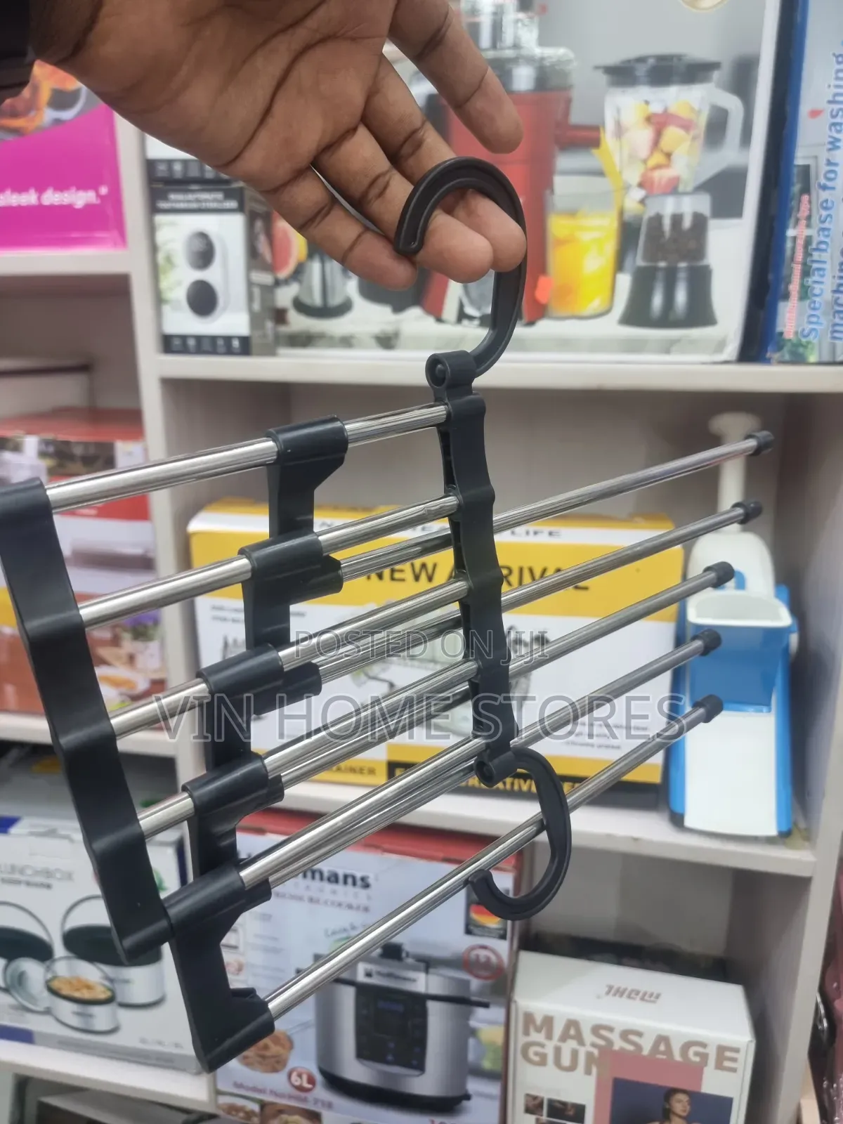5 in 1 Stainless Steel Foldable Hanger for Pants and Trousers