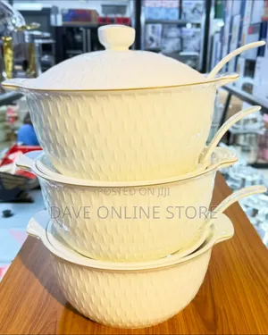 3-Piece Textured Ceramic Serving Dish Set